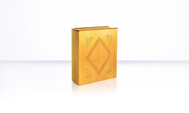 URNA LIBRO INTAGLIO ROMBO IN NOCE