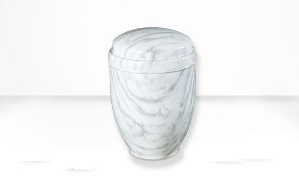 URNA METALLO BIANCO CARRARA