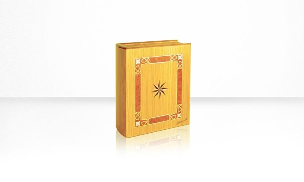 URNA LIBRO INTARSIO STELLA IN ROVERE