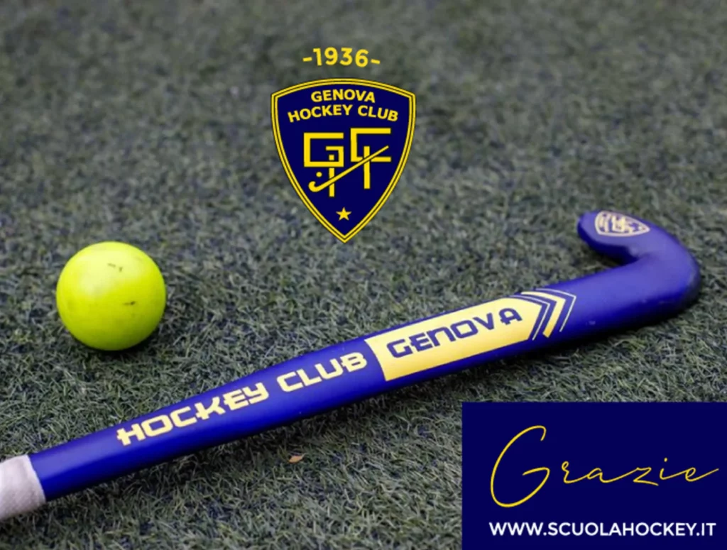 Logo del Genova Hockey Club con bastone e pallina da hockey.